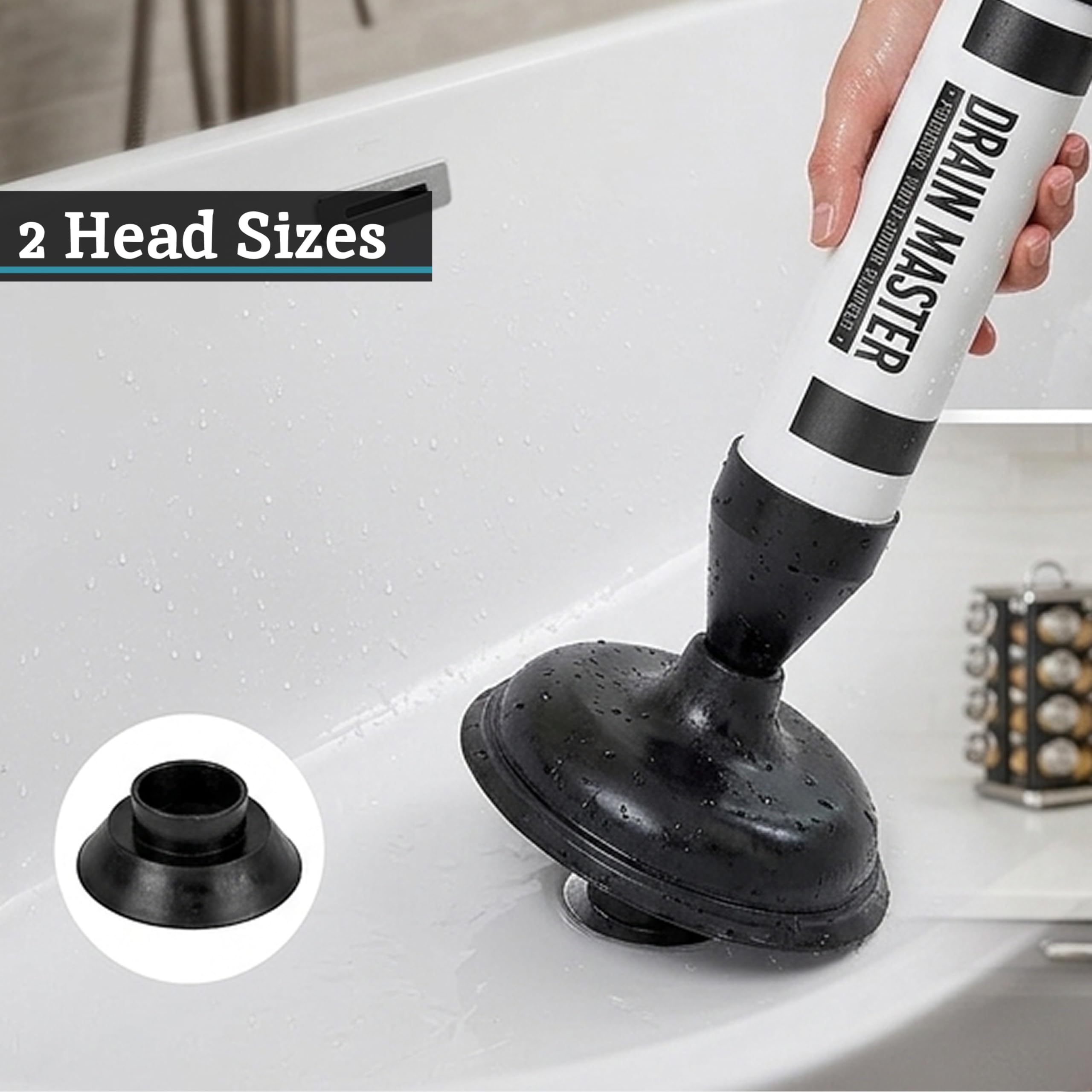Premier Housewares Multi Plunger Sink Master Sink Plug Toaleta Unblocker Tłok Toaleta Sitko do zlewu - 40 x 6 x 6 cm