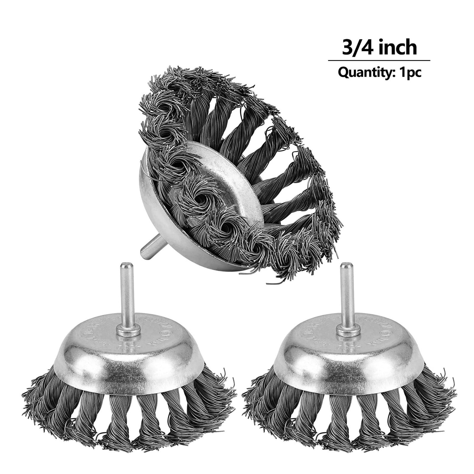 Spazzola Filo Torsa Nodosa for Smerigliatrice Angolare, Rimozione Ruggine | Dimensioni 75-100mm con stelo esagonale 6mm for lucidatura versatile.(75mm)