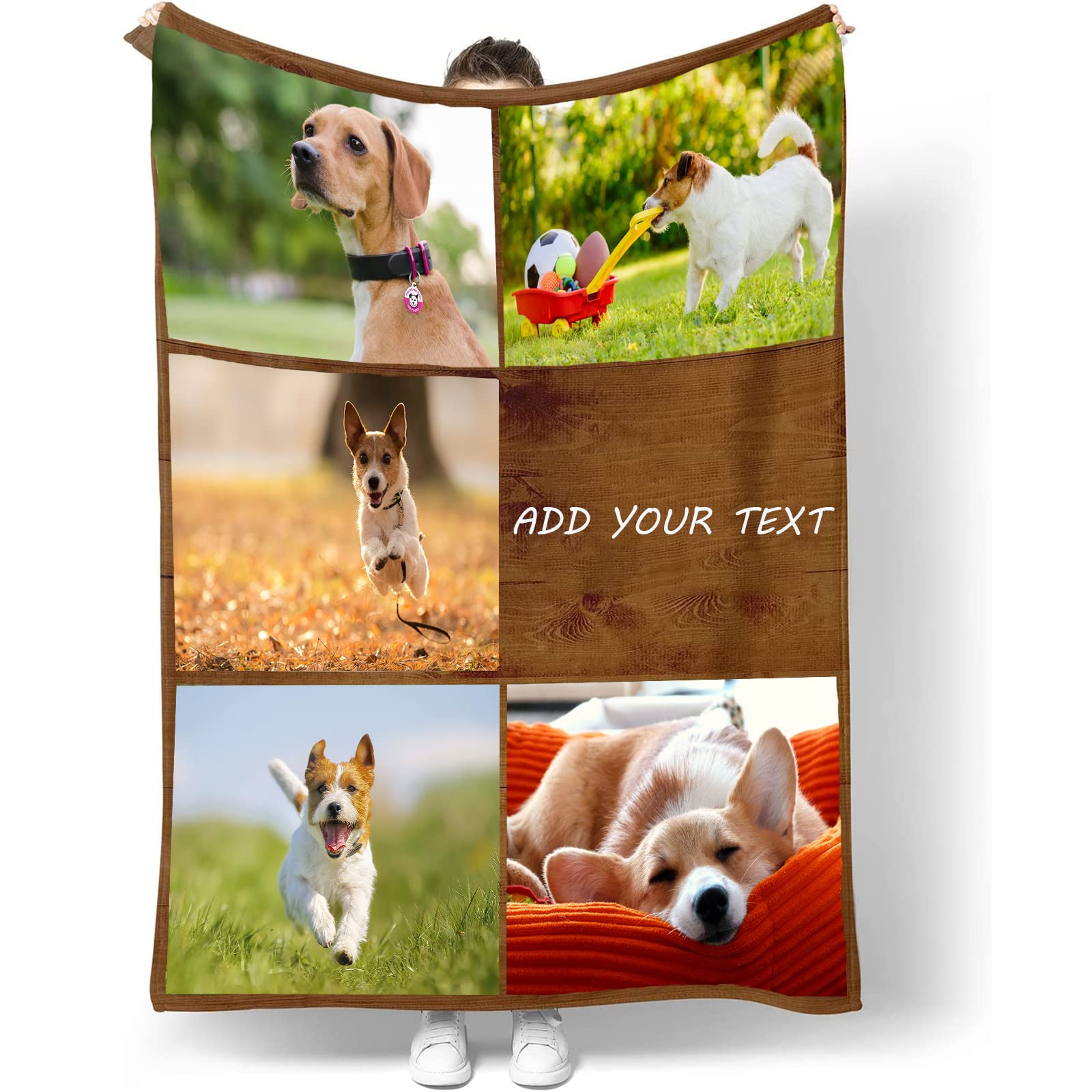ARRITS Personalized Photo Collage Blanket, Personalised Blanket with Collage Pictures, Soft Custom Blanket Gifts, Fits Couch Sofa Bedroom Living Room