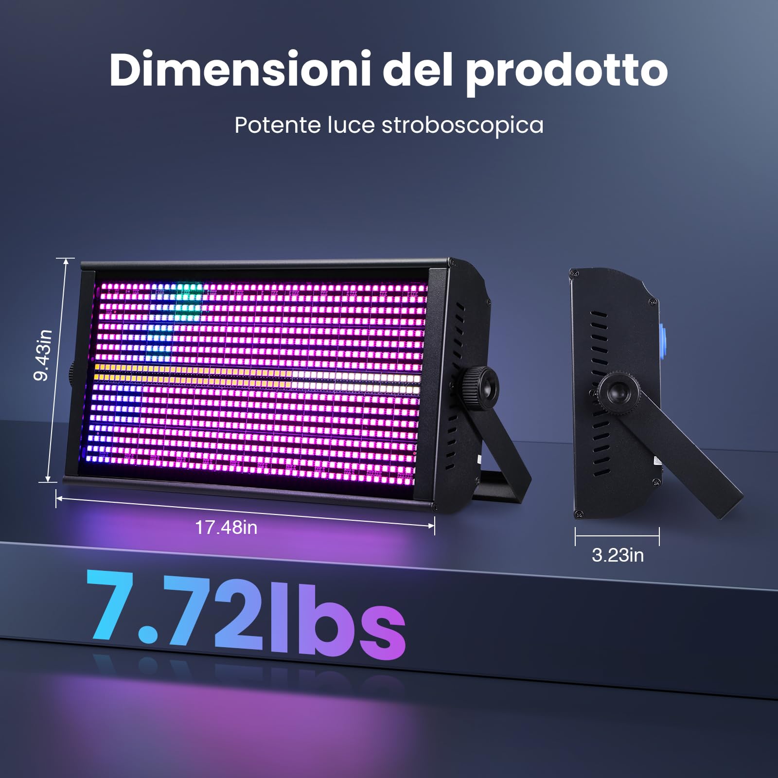 BETOPPER 260W LED Strobo Luce Stroboscopica,768 LED Effetti Flash e Wash, Dinamici con Pixel Mapping e Controllo Zonale - Per Discoteche, Concerti, Eventi e Show Light (2pz)