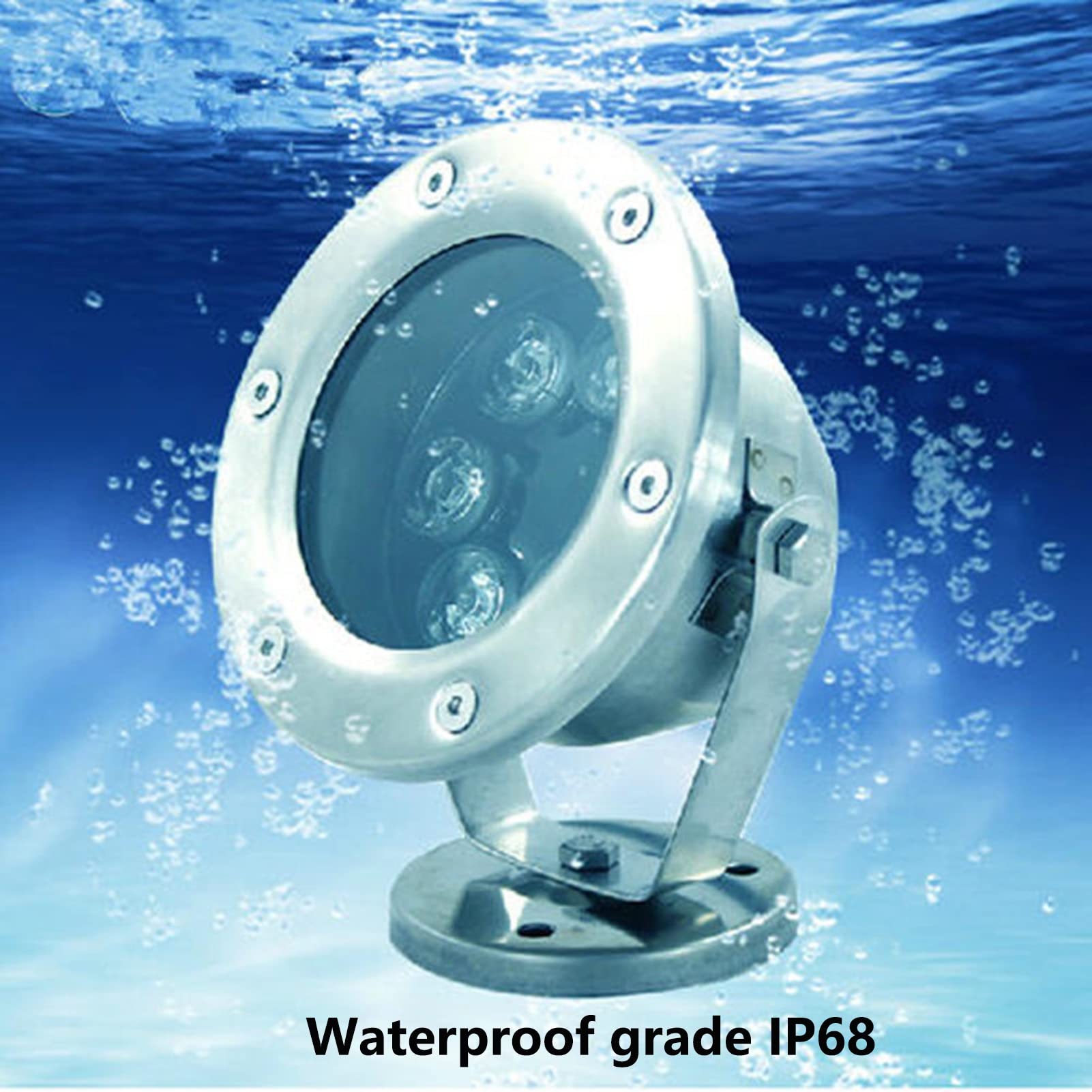3er-Pack warmweiße Poolleuchte, IP68 wasserdichte Edelstahl-Schwimmbecken-Wasserspiel-Brunnenleuchte (Color : 24v, Size : 9w)