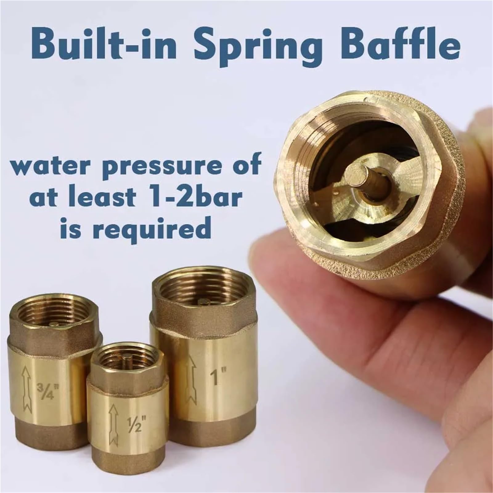 Válvula de retención de latón de 1/2" 3/4" 1" con filtro de reflujo - Bomba autocebante unidireccional for aplicaciones de plomería 1 pieza(1/2 Inch Check Valve)