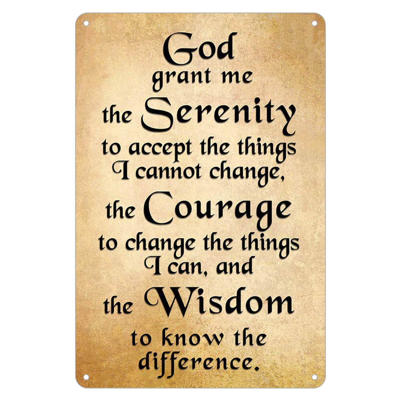 SMAZDFXX Serenity Prayer Wall Decor, Positive Inspiring Quote Vintage Retro Tin Metal Signs for Home 5.5"x8"