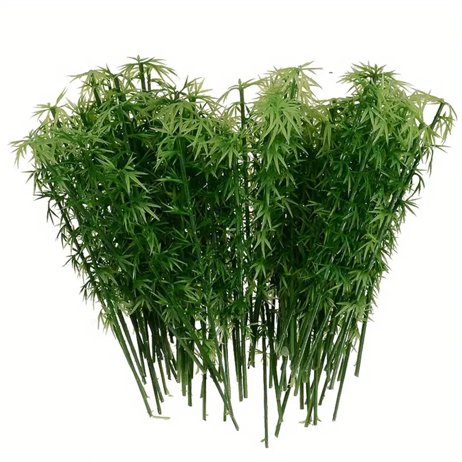 100 PCS Model Bamboo Trees, 6inch Green Plastic Bamboo Trees for Miniature Landscape, Fairy Garden, Railway Train Model.