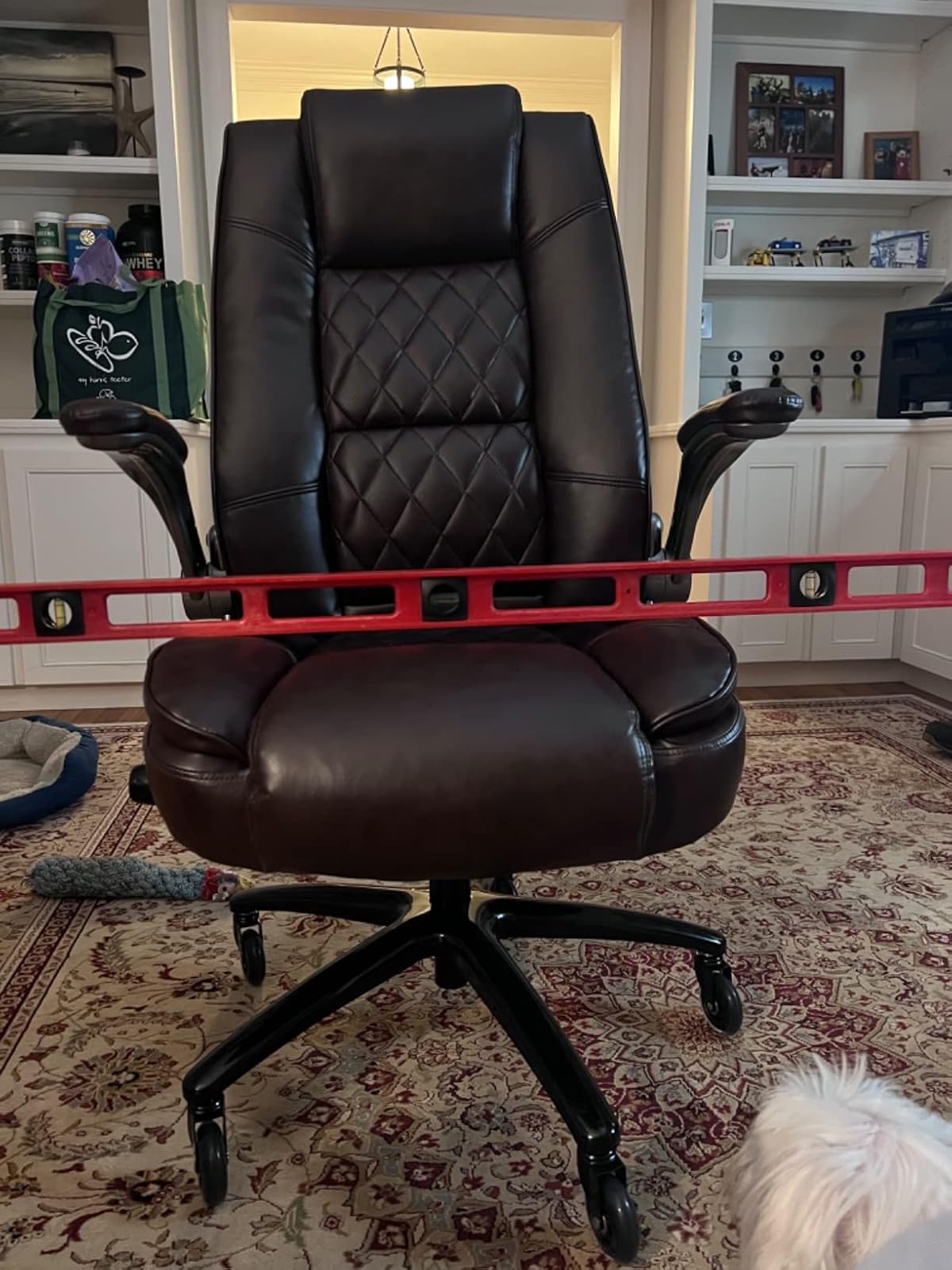 Nice chair but it sits crooked.