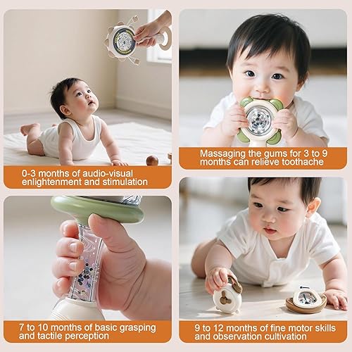 Miniatura 5 de Soothing Rattle Toys, Interactive Musical Set, 5-Piece Teething Rattles with Soft Grip, Compact Educational Sensory Toy, Toy with Colorful Design,