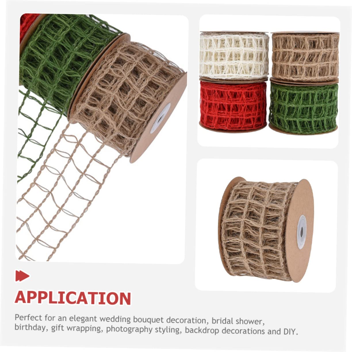 Operitacx 4stücke Burlap Dekoband Mit Draht Lagig Für Bastelprojekte Hochzeits Und Weihnachtsdekoration Verpackung Strapazierfähig Und Vielseitig Einsetzbar