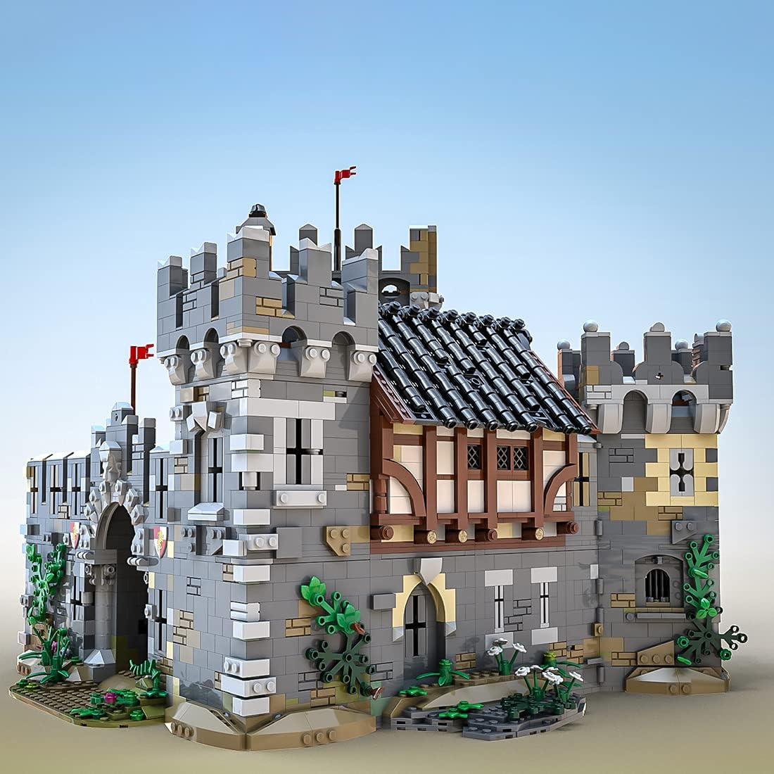 Bulokeliner Modular Architecture Model Kit, Palace Building Castle Model MOC-68151, Medieval Castle Modular Architecture Model, DIY Building Block Model 7500+ Pieces