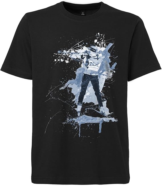 Biathlon schwarzes modernes Herren T-Shirt mit stylischen Aufdruck