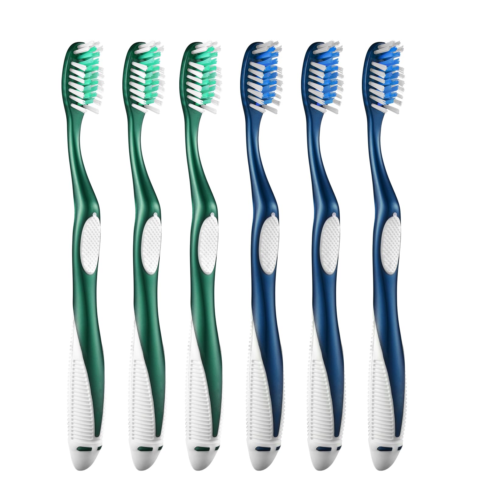 Fremouth Medium Toothbrushes for Adults, Cross Bristles, 6 Count