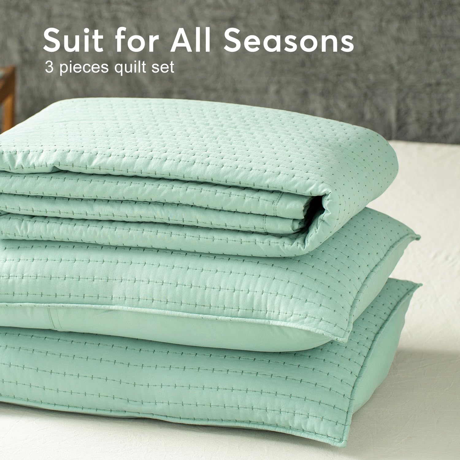 KASENTEX Quilt Mini Set Stone Washed Super Soft