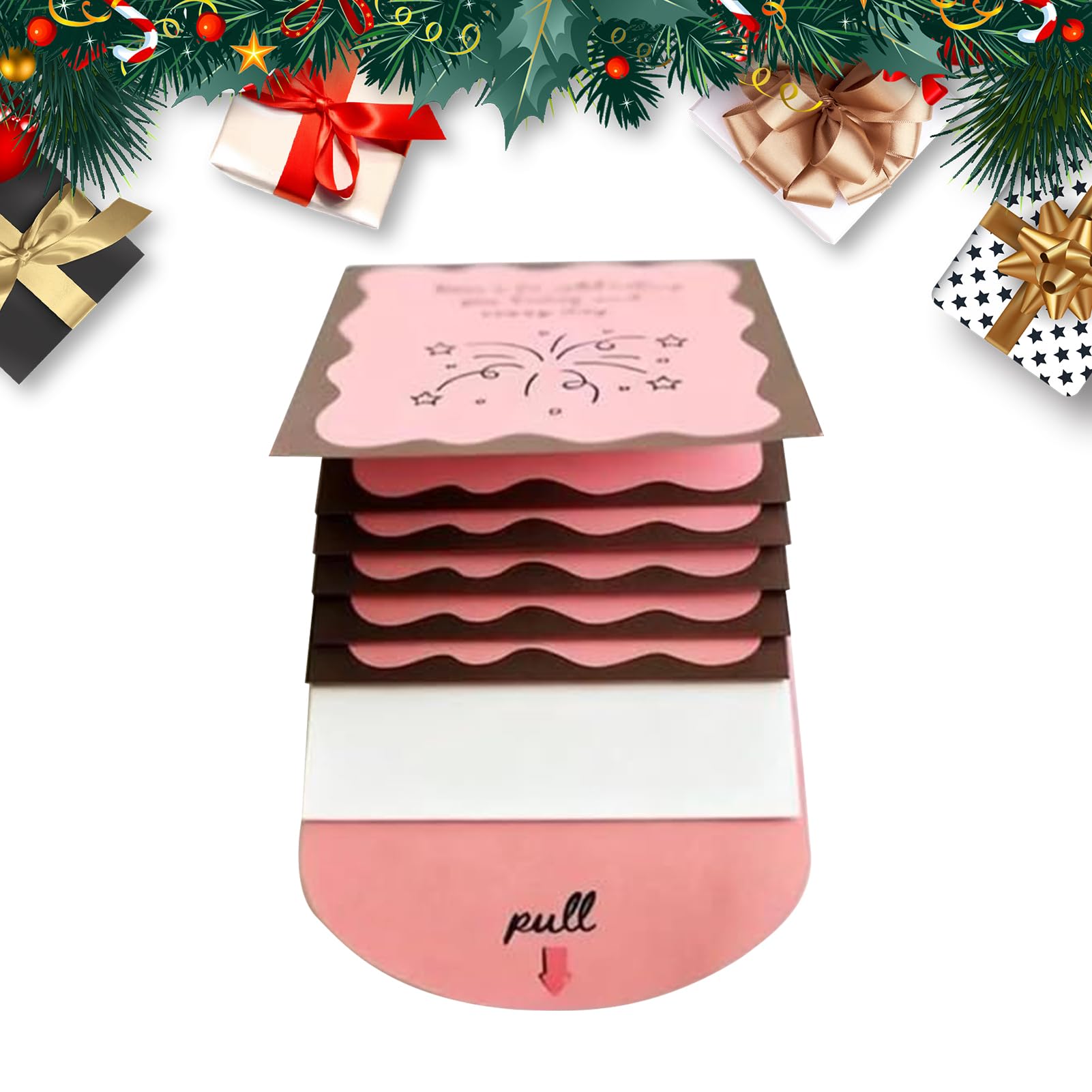 Porta Tarjetas Navideñas | Librito Decorativo Extraíble,Expositor De Tarjetas En Cascada - Para Adultos Celebraciones Navidad Cumpleaños Fiestas Escolares Reuniones