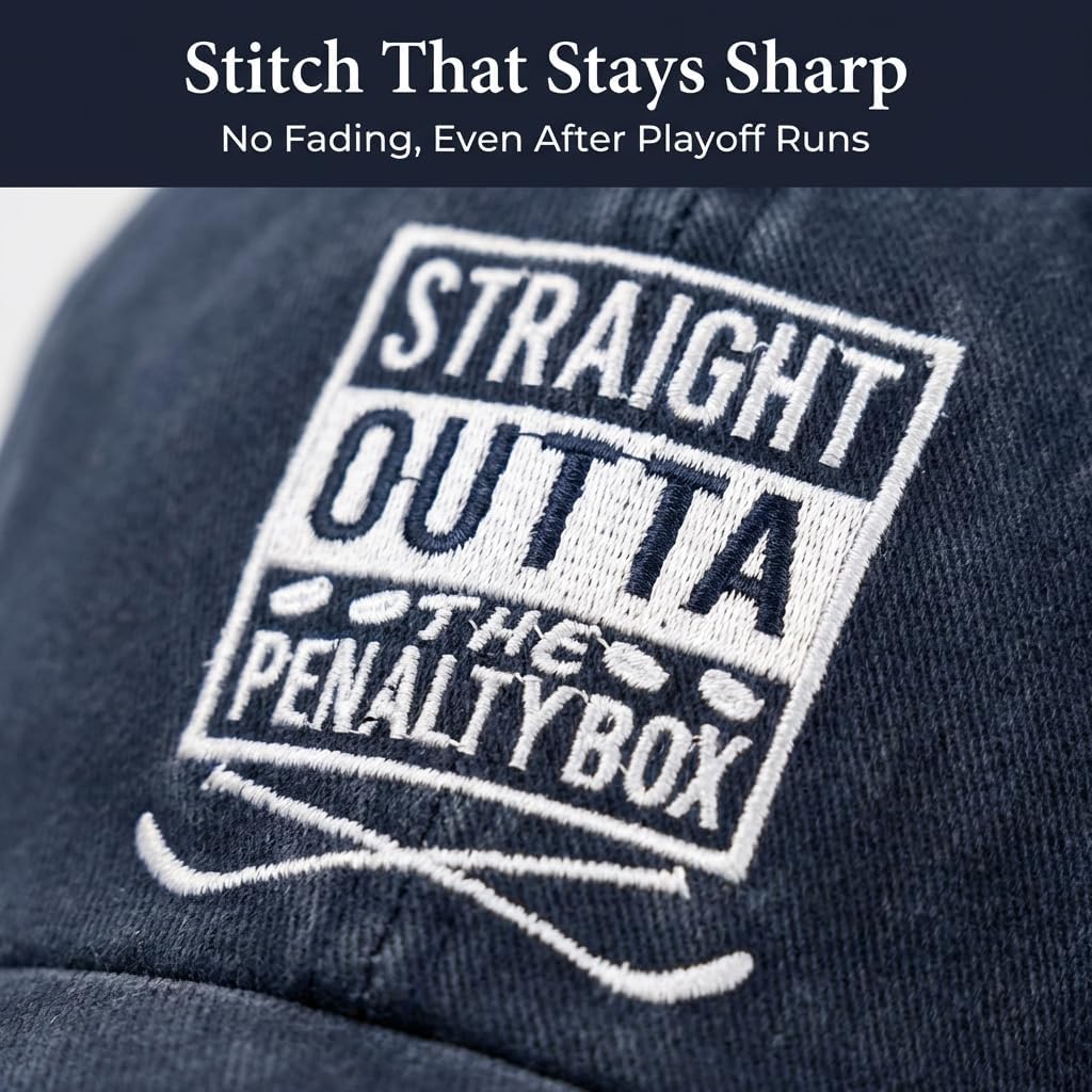TheClover Penalty Box Hockey Fan Set – Canvas Tote Bag & Washed Cotton Cap, Black and White Sport Design, Game Day Gear for Hockey Supporters