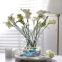 Vista 4 de 50 piezas de canicas de vidrio plano para jarrón, cuentas de Mancala, gemas. Piedras de vidrio decorativas para relleno de jarrones, tanque