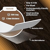 Vista 242 de GSCIT Club Bandas de borde de roble, rollo de 1 pulgada x 10 pies de bandas de borde de chapa - Cinta de madera real flexible previamente pegada