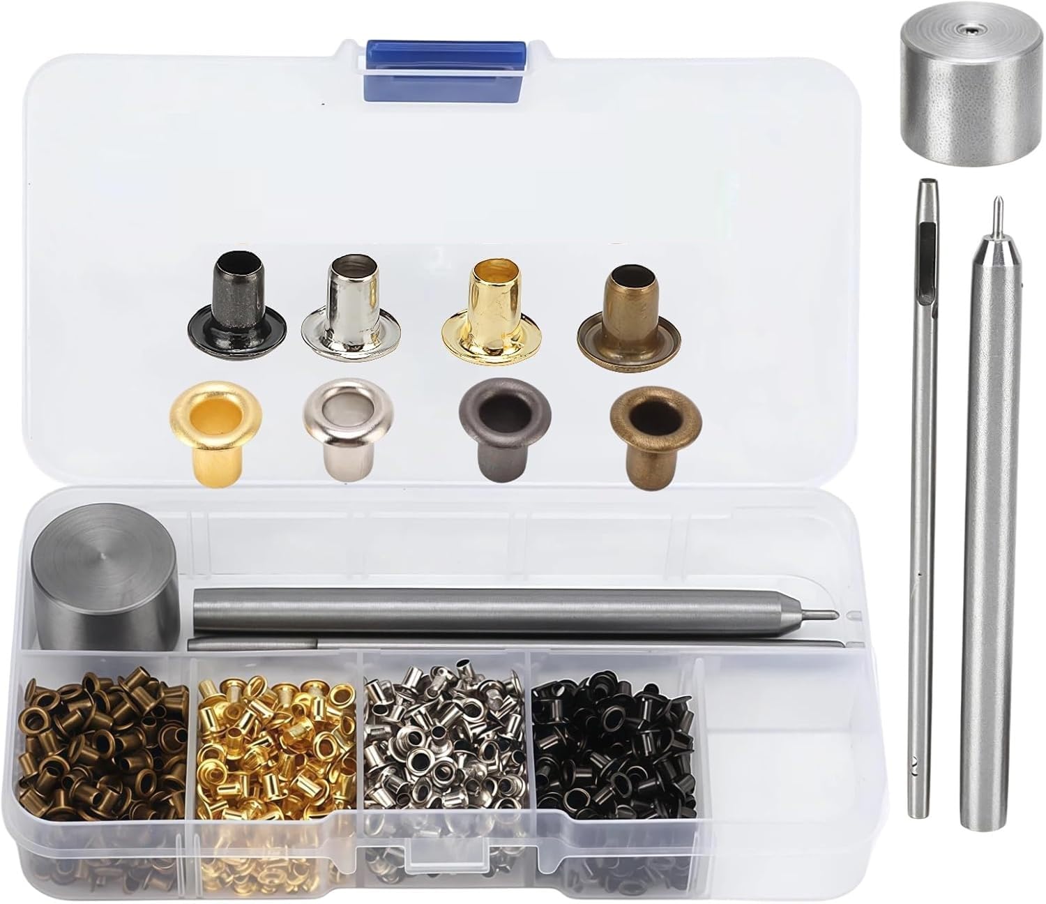 Œillets métalliques de 2 mm pour stopper l'effilochage du cuir kit complet 800 pcs