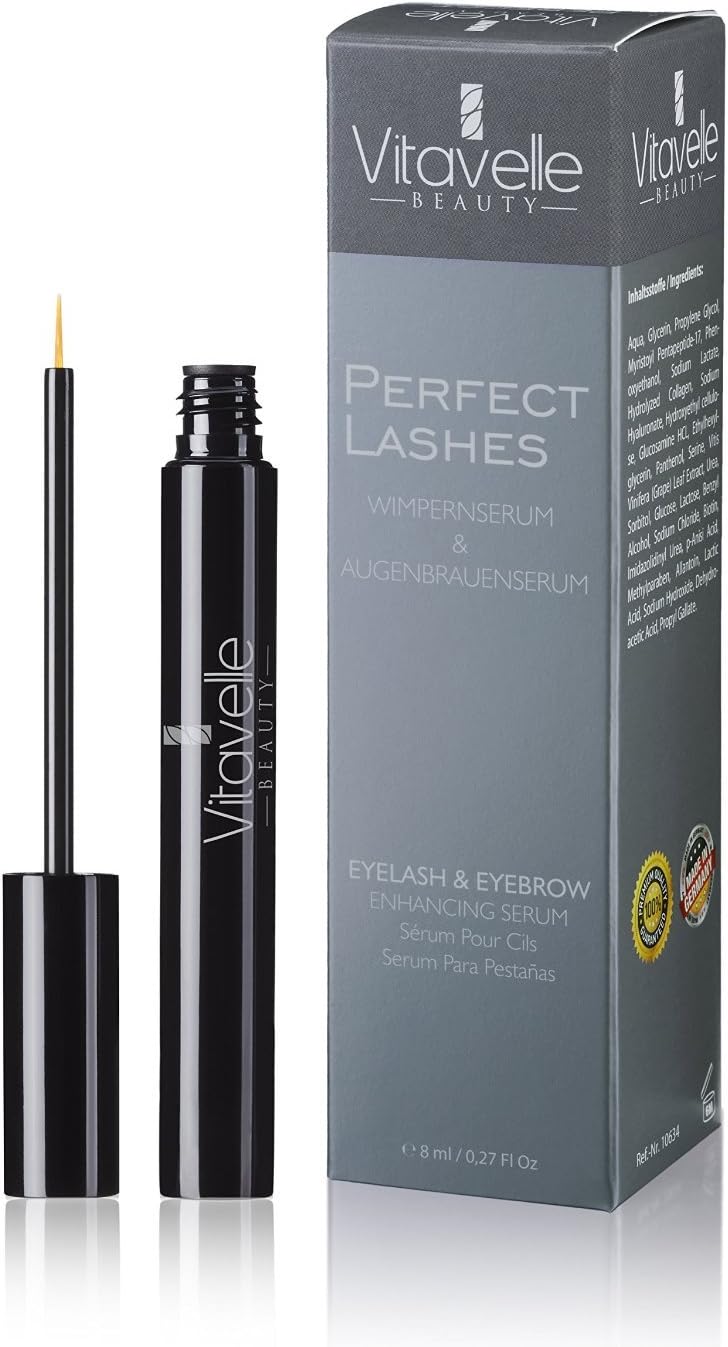 Perfect Lashes Eyelash-Serum 8 ml. without Prostaglandin | Eyelash Growth Serum | eyelashes + eyebrows care | Eyelash Enhancer | Eyelash-Booster | Eyelash serum