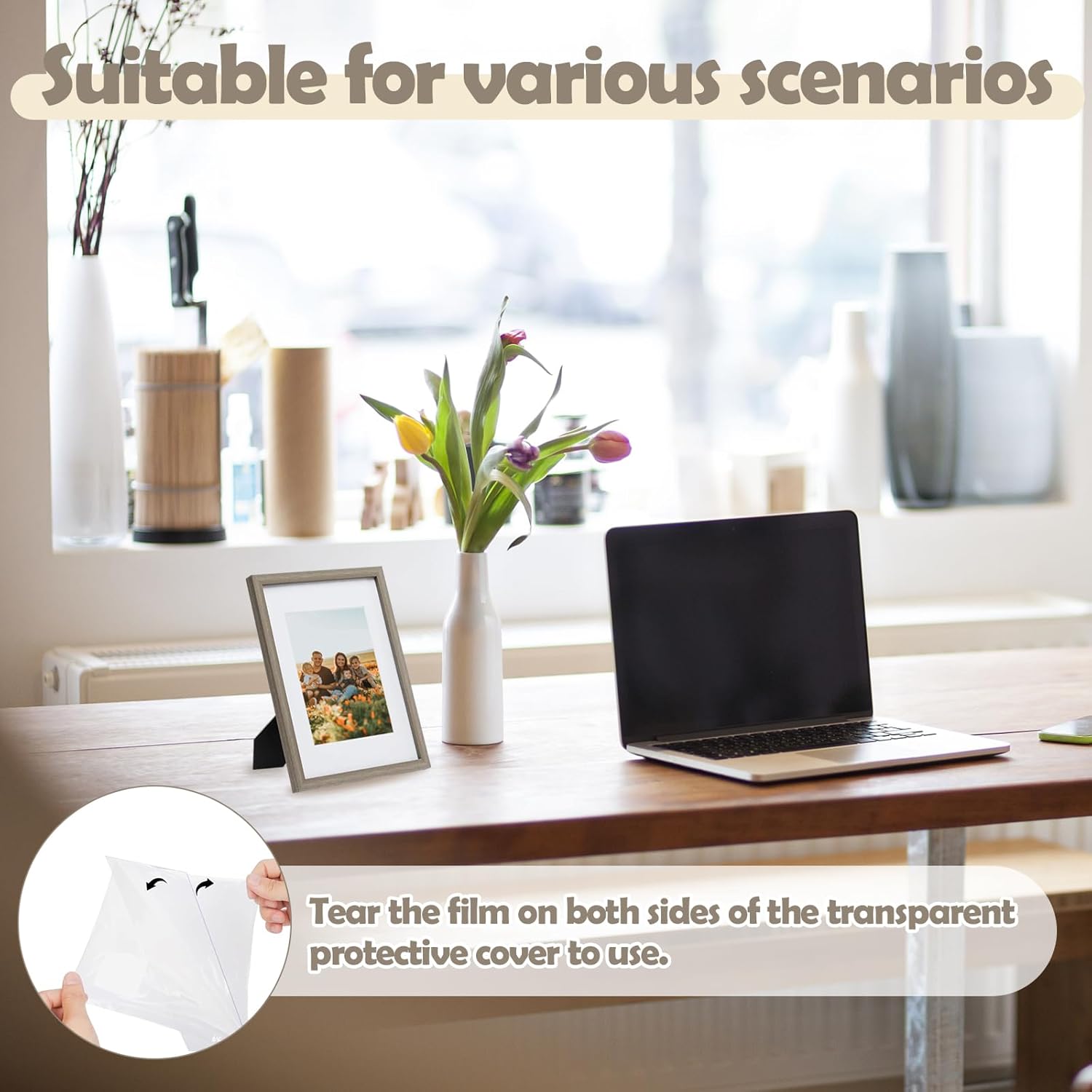 2 Pack 11x14 Picture Frame, Rustic Barnwood Frame for 8x10 & 11x14 Photos with Mat or Without Mat, Wall Mount & Tabletop Display, Shatter-Resistant Glass, Farmhouse Home Décor