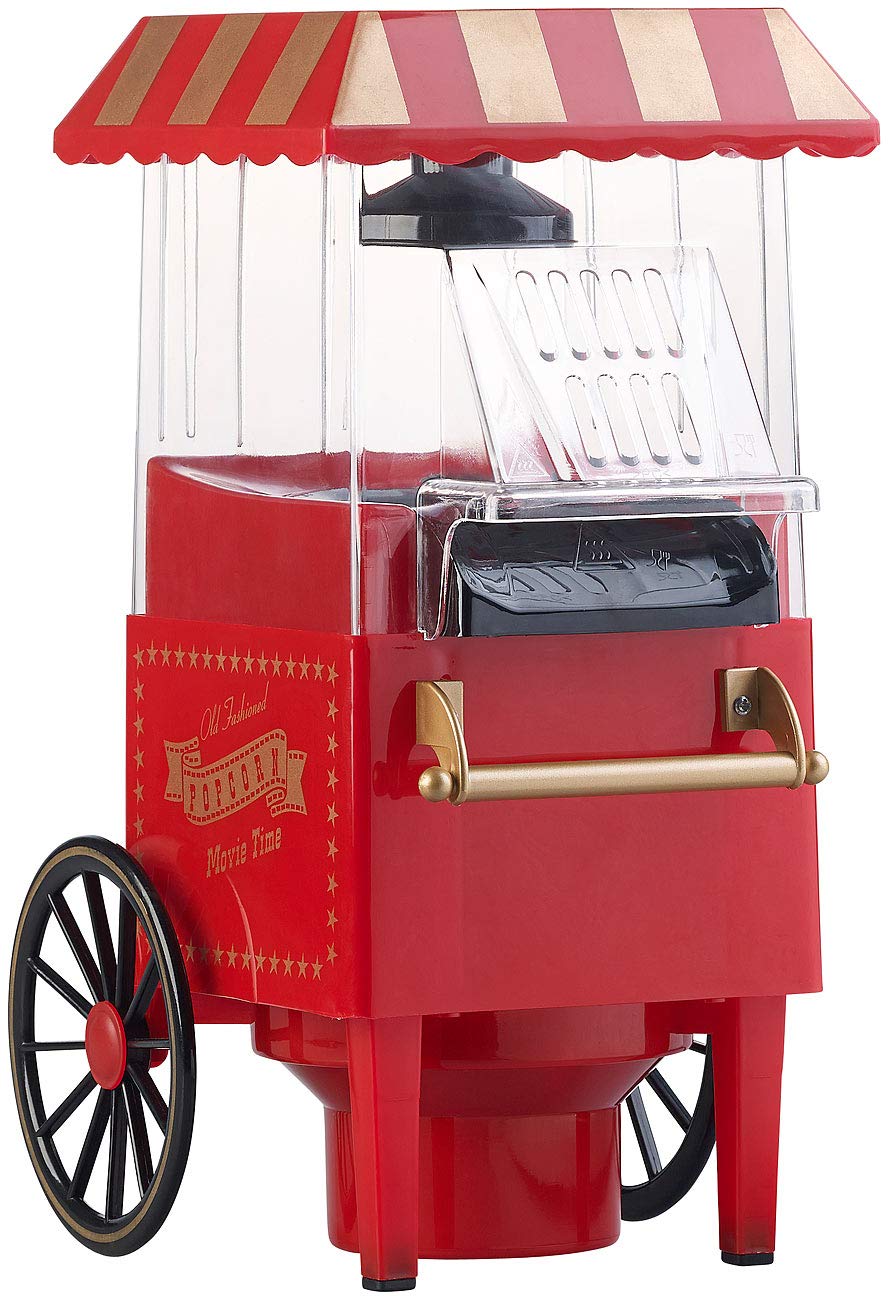 Rosenstein & Söhne Máquinas de palomitas - máquina para hacer palomitas: Máquina de palomitas de maíz de aire caliente, Miniatura de carro de estilo, Plato de medición (hacer en casa, aceite)