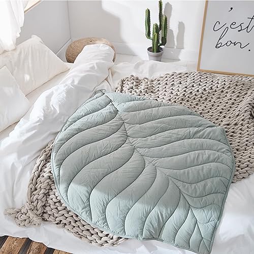 Miniatura 2 de Yuehuam Tapete de juego de algodón para bebé, tapete para cuarto de bebé, tapete para gatear, tipo hoja, tapete de actividad para decoración