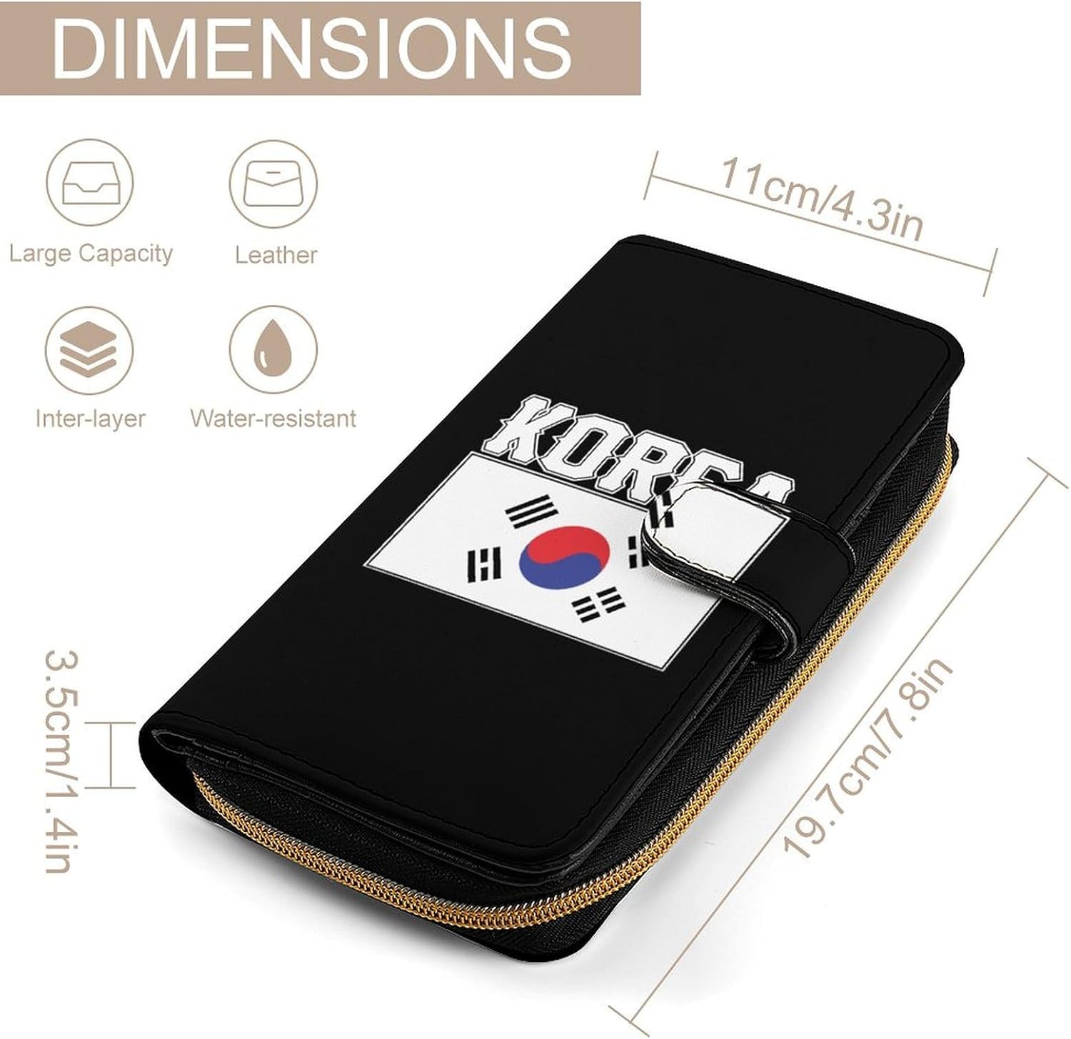 Korea Flag Novelty Wallets Credit Card Holders Large Handheld Coin Pockets Wallet image 2
