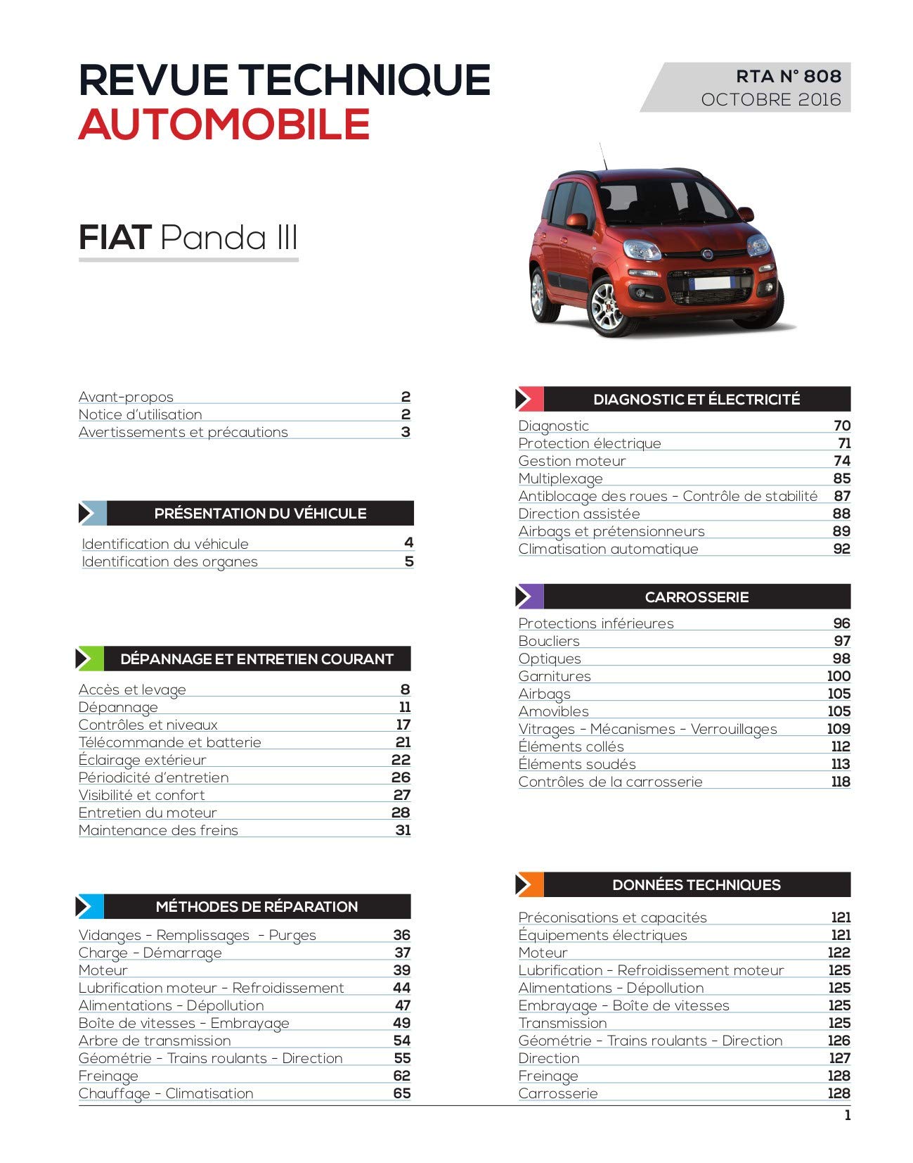 E.T.A.I - Revue Technique Automobile 808 - FIAT PANDA III - 2012 à ce jour