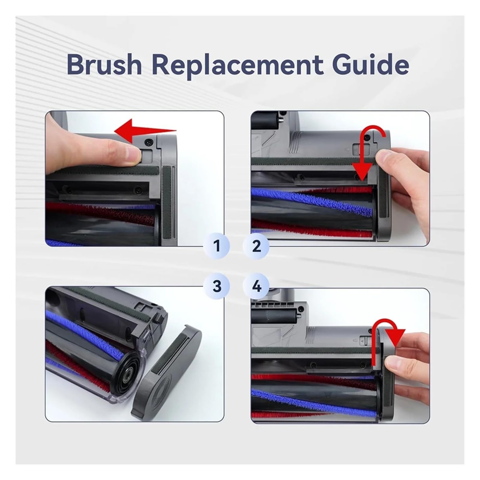 Reemplazo De Cabezal, Compatible Con Dyson, V7, V8, V10, V11, V12, V15, Cabezal Limpiador, Cepillo Giratorio Suave Con Luz De Detección De Polvo, Accesorio For Piso