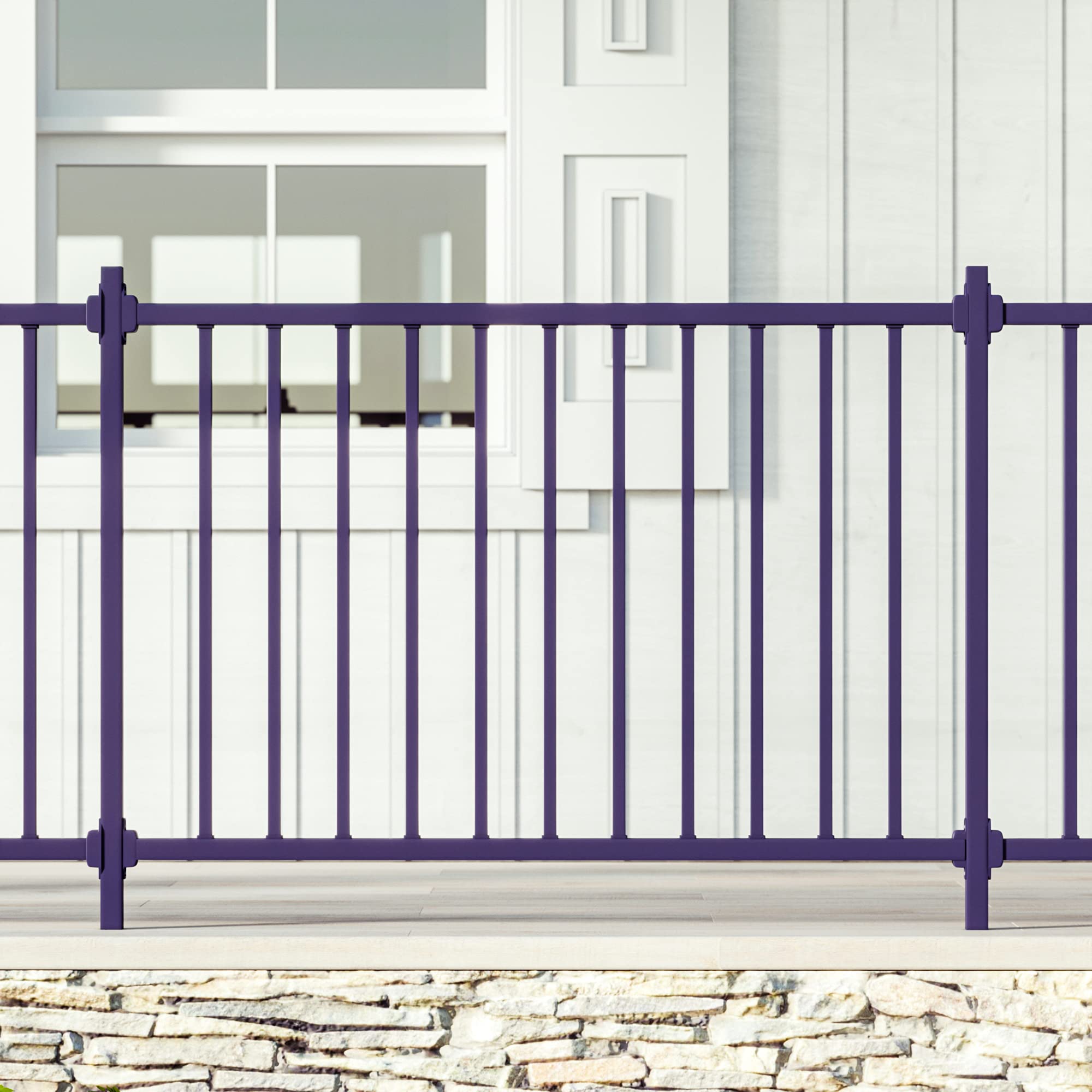 CHRMetal Guard Rail Kit with Balusters and Brackets for Deck Porch Outdoor Handrail (4 Feet)