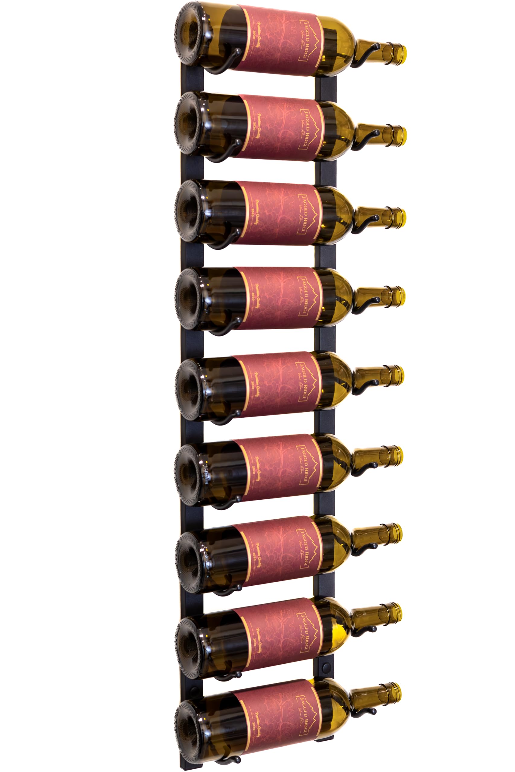 Metal Wall Mount Wine Rack – Holds 9 Bottles, Matte Black Metal, Space ...