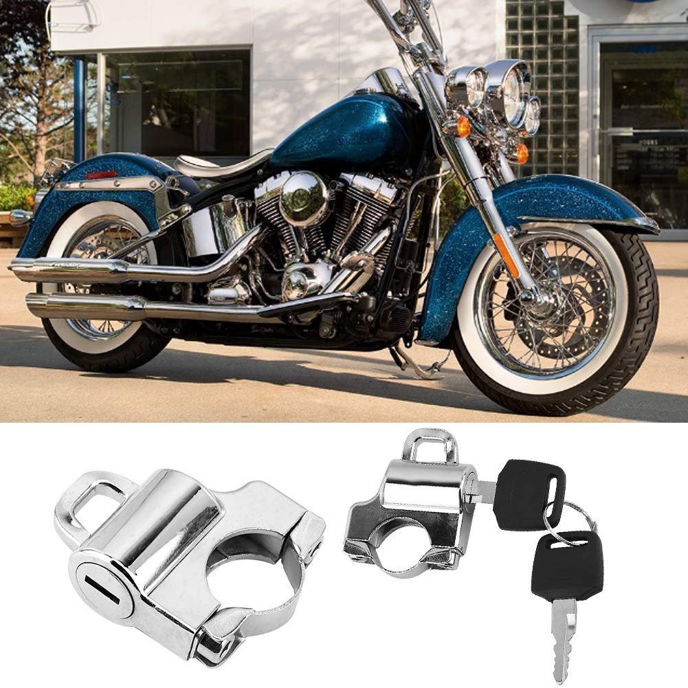 lucchetto harley-Duokon 22 millimetri manubrio moto casco serratura, lucchetto universale di sicurezza casco moto con 2 chiavi(placca)