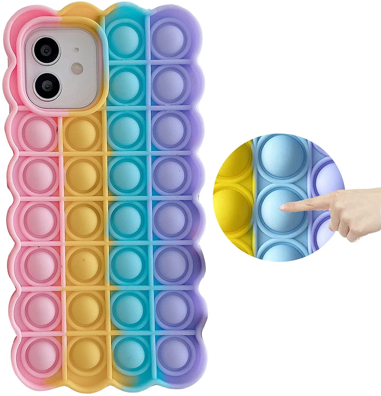 Case for Apple iPhone, Push Bubble Fidget Toy Shockproof Phone Case, Stress Relief and Anti-Anxiety,Good Gift (Multicolor-1, iPhone 6 Plus / 6s Plus / 7 Plus / 8 Plus 5.5")