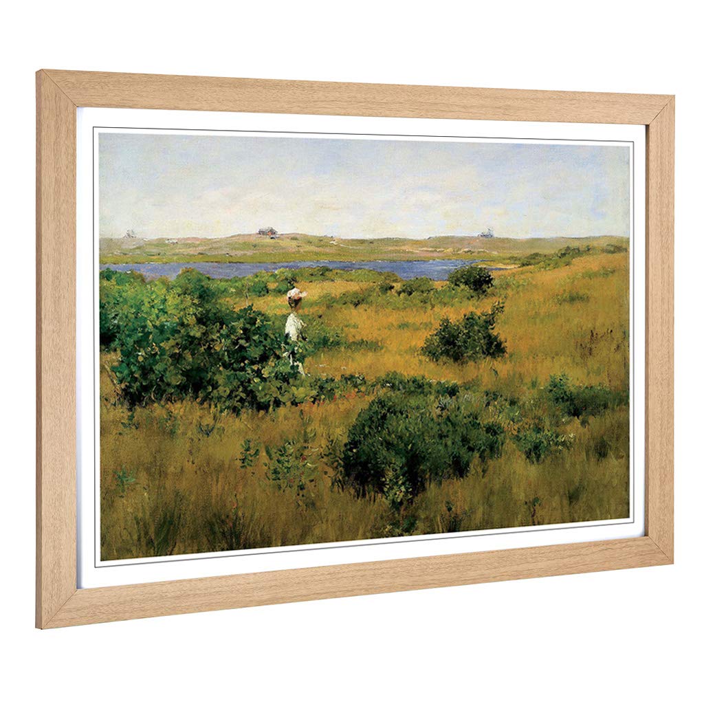 Big Box Art Framed Print of William Merritt Chase Summer at Shinnecock Hills Design | Wall Art Picture| Home Decor for Kitchen, Living Room, Bedroom, Hallway, Oak, A2 / 24.5x18 Inch / 62x45cm