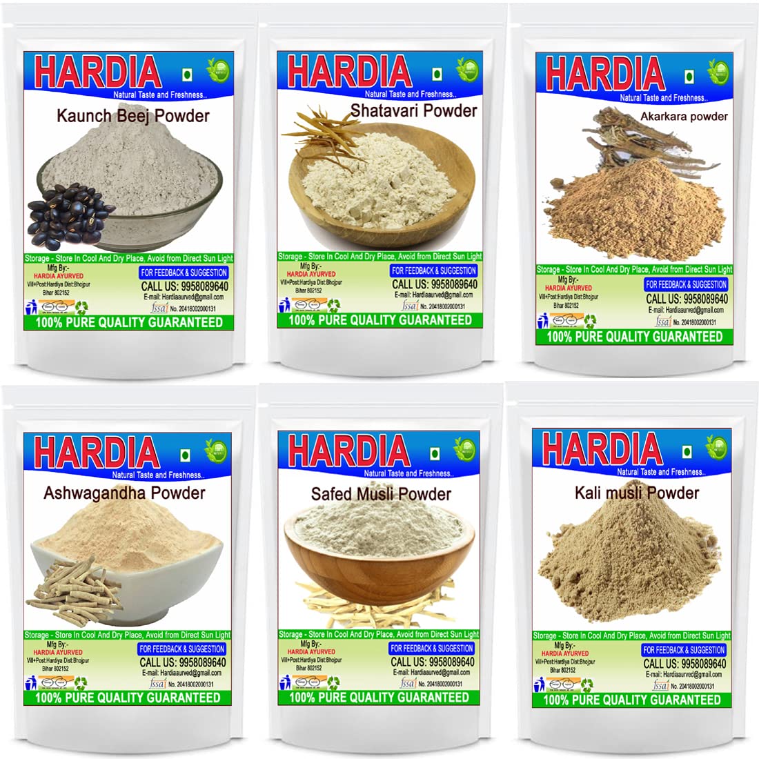 Hardia Ashwagandha Shatavari Safed musli kali musli kaunch beej Akarkara churna powder 300gm combo pack (B0BC5CDRSD) Amazon Price History, Amazon Price Tracker