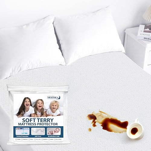 Protector de colchón tamaño King, impermeable, transpirable, de algodón con capa de TPU, con bolsillo de 18 pulgadas de profundidad, estilo elástico