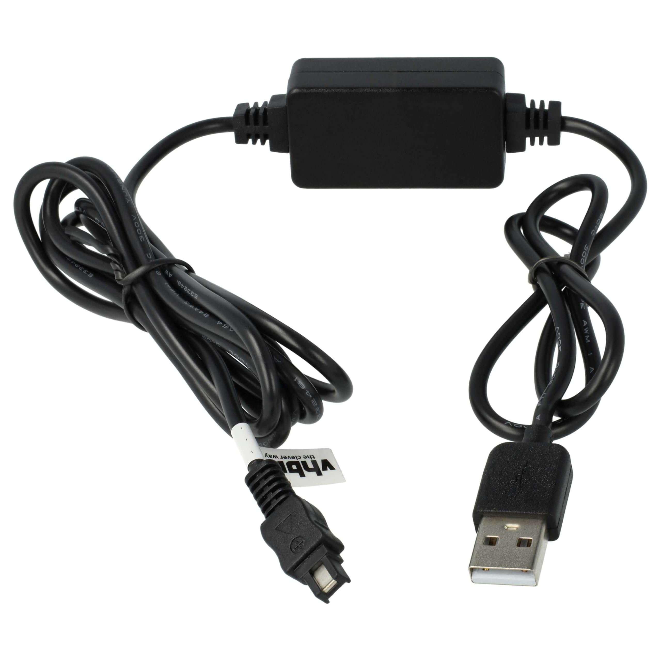 vhbw Kabel USB do ładowania kompatybilny z Sony HDR-XR350, XR550, XR550E, XR350E, XR350V, XR500V, XR520V Kamera, Kamera Kamera, Czarny
