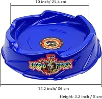 Vista 2 de Bey Stadium Battle Arena Campo de entrenamiento para juguetes giratorios Juego de batalla (redondo azul)