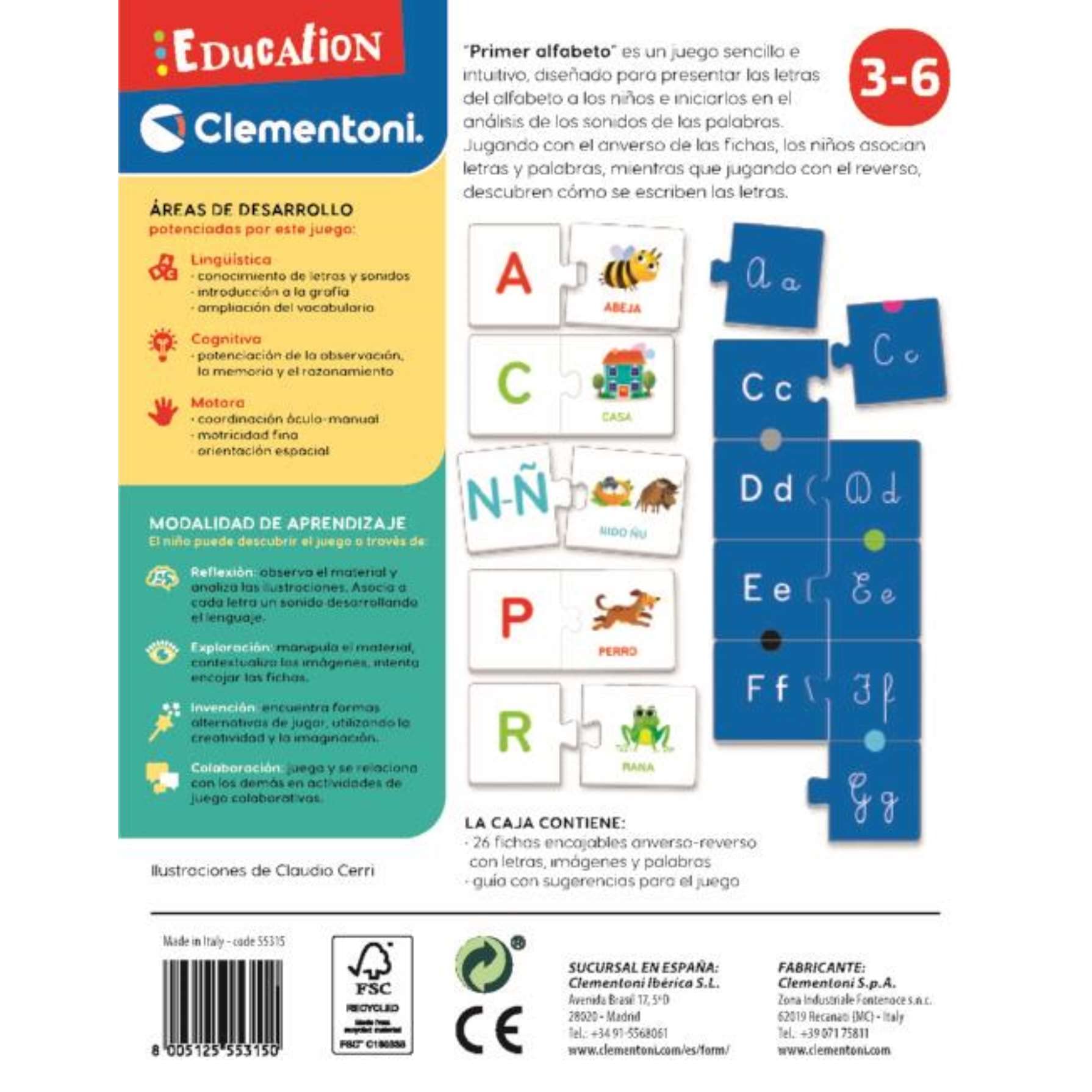 Clementoni - My Abecedario - Educational Game to Learn the Letters, from 3 Years, Toy in Spanish (55315), Multicoloured, Small - Image 3