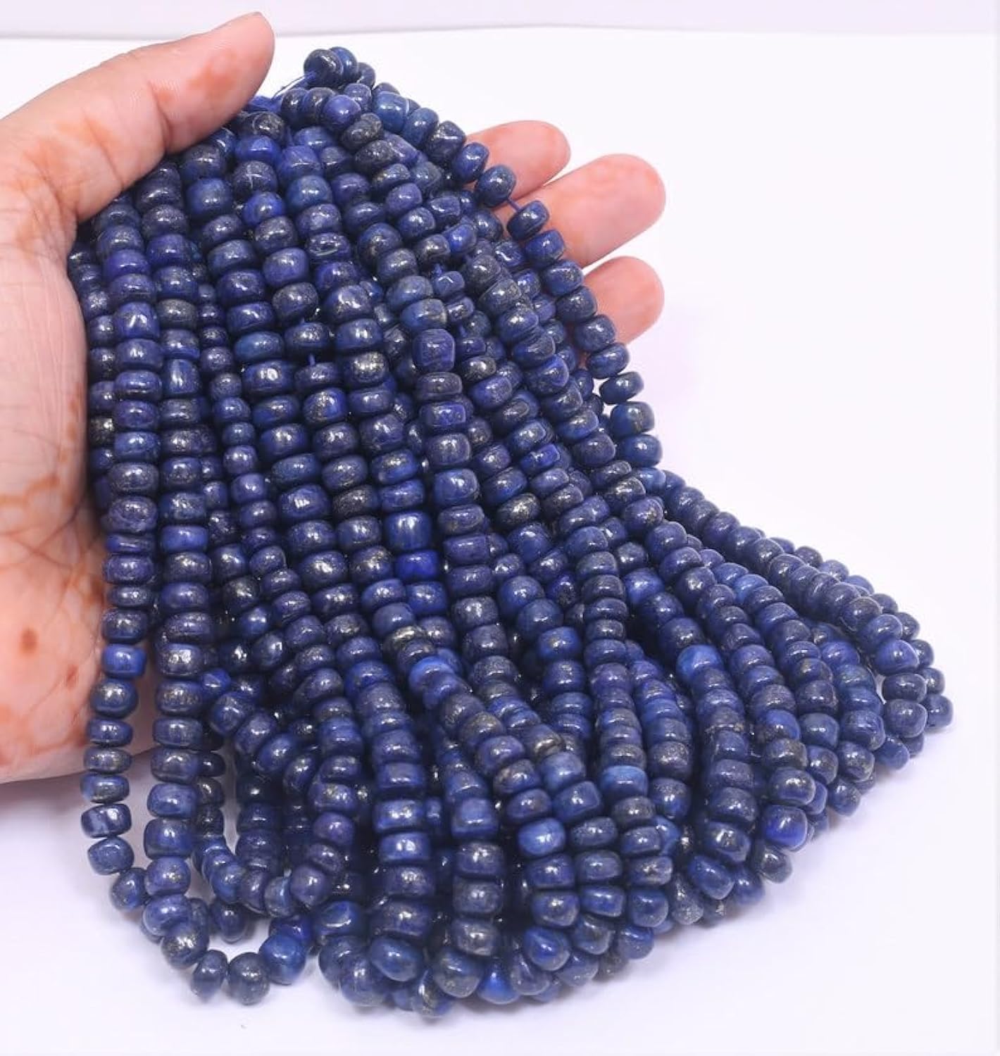Perles en lapis-lazuli naturel haut de gamme pour création de bijoux uniques