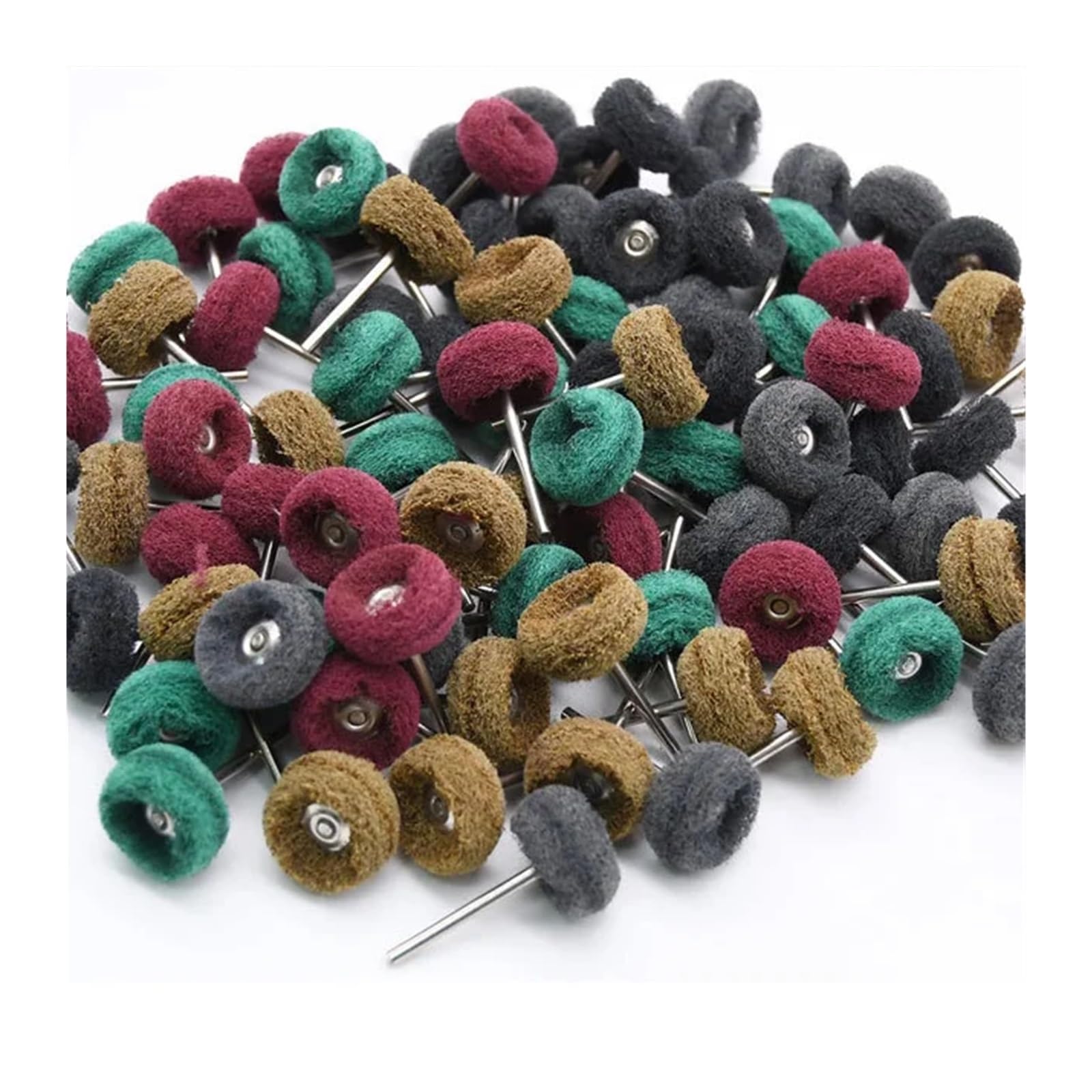 10–50 Stück Schleifpads for Minibohrmaschinen, Schleifbürsten, 2,35-mm-Schaft, Polierscheiben aus Nylonfasern, Schleifköpfe, Polierwerkzeuge(Red,50pcs)