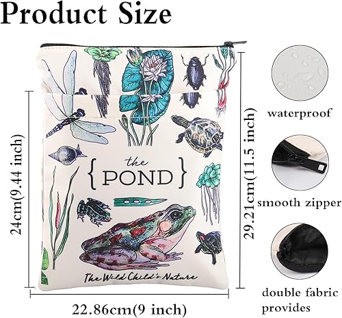 Miniatura 2 de KEYCHIN The Pond Life - Funda para libro preescolar y natural, regalos de estudio de naturaleza, estanque, animales y plantas, protector para