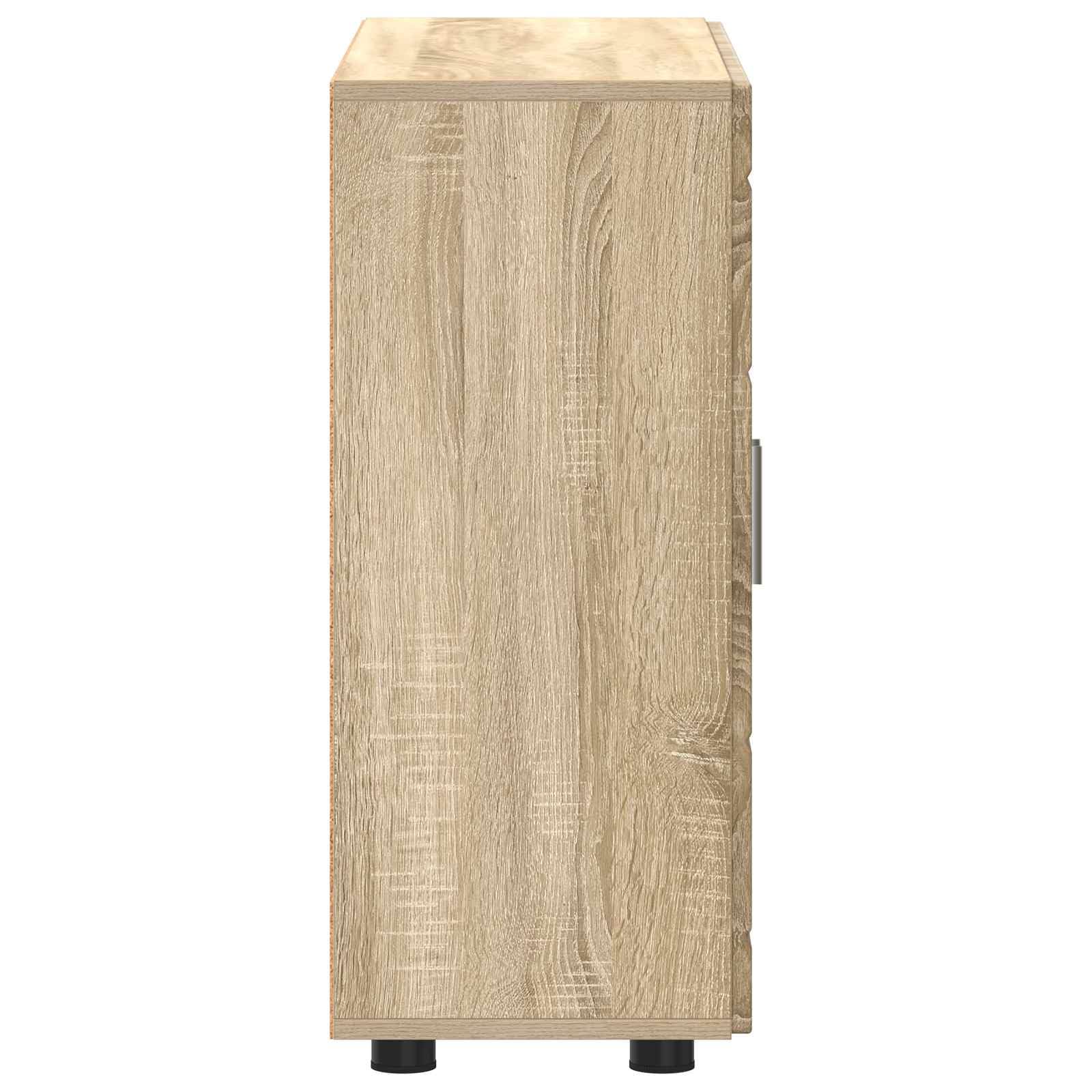 Szafka drewniana dąb Sonoma matowy materiał drewnopochodny 88,5 x 30,5 x 73 cm kredens miejsce do przechowywania do salonu, biura domowego, sypialni, wnętrz