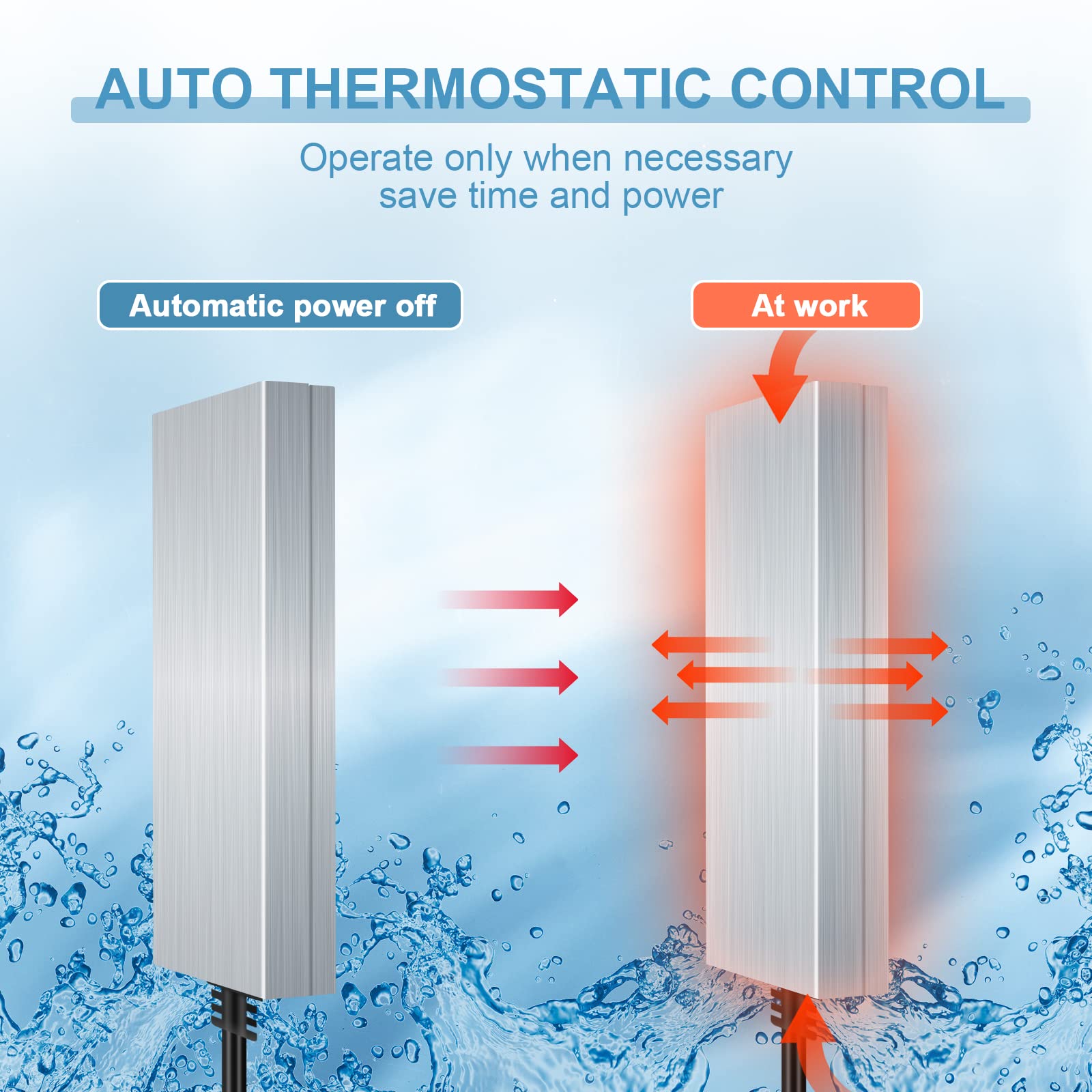 Chicken Waterer Deicer, Submergible Aluminum Utility De