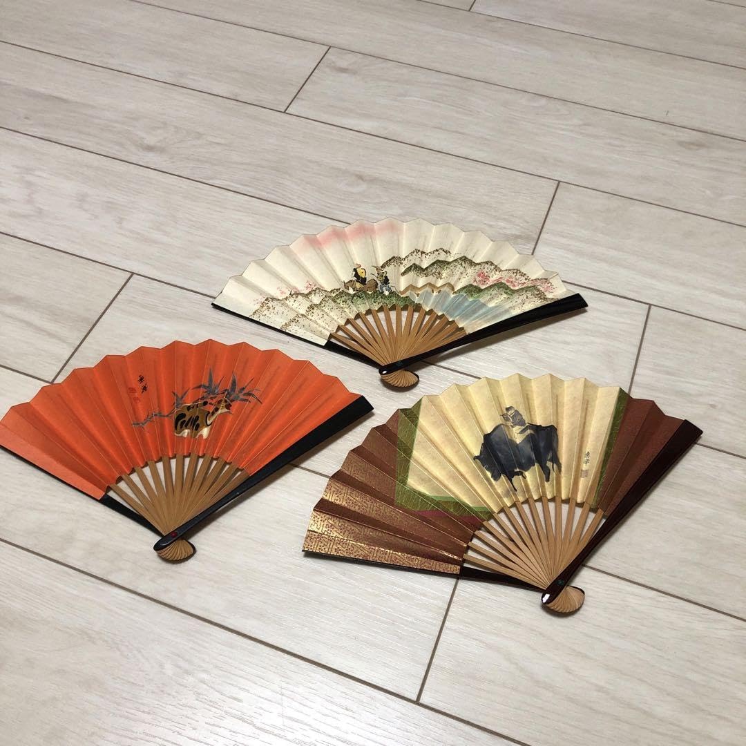 茶扇子 3本セット