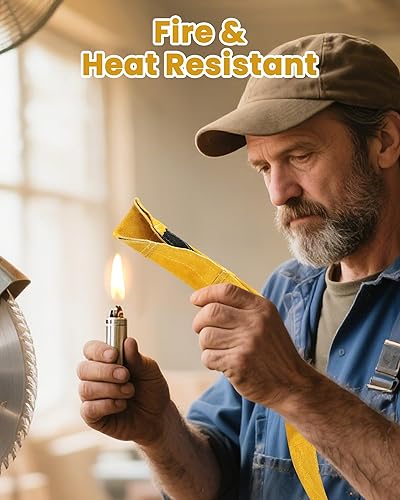 Miniatura 11 de TIG - Funda para cable de soldadura de cuero, resistente al fuego, cosido de kevlar, mangas de soldadura marrones para cables MIG/plasma