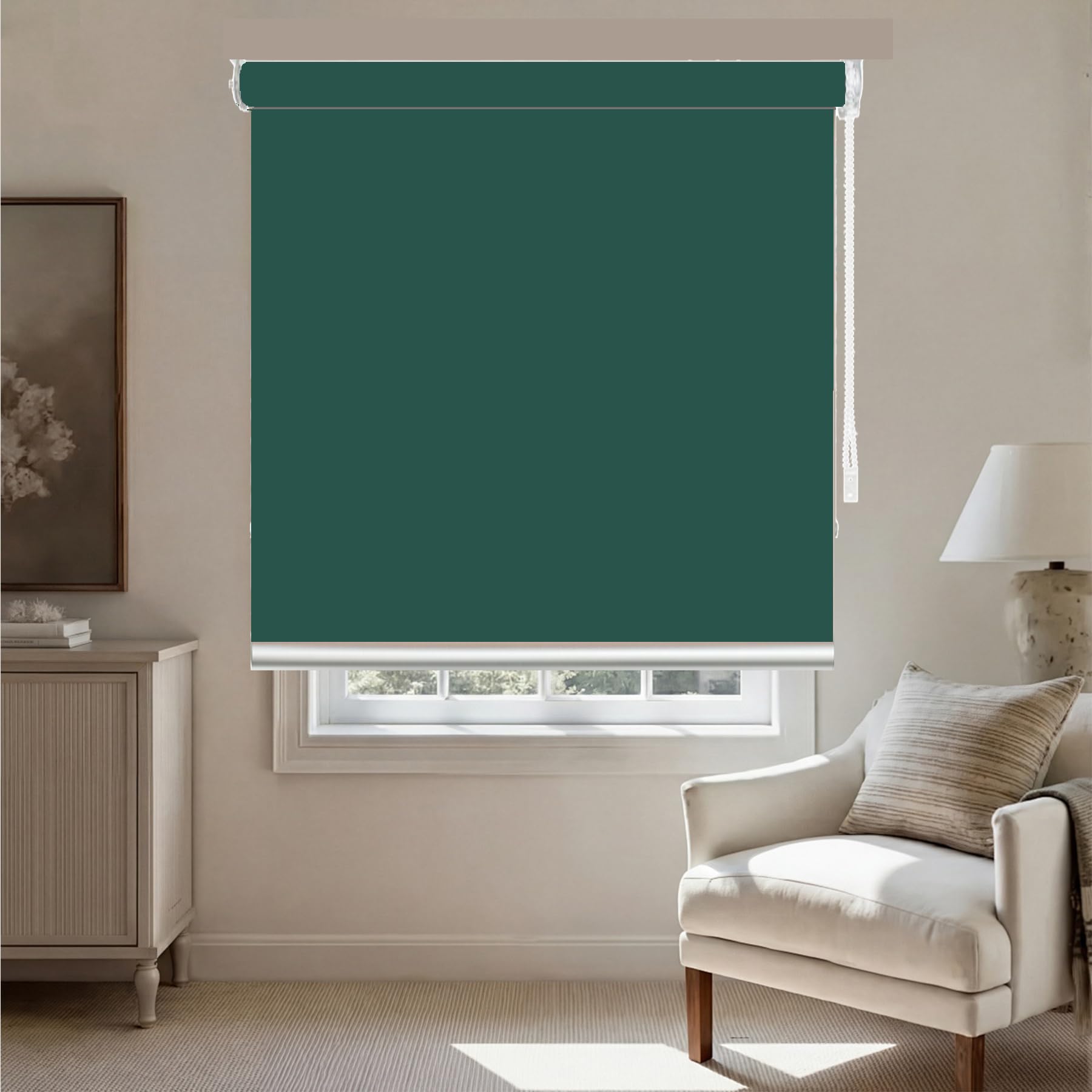 Rolety 65 x 190 cm Tkanina Wodoodporna Rolety Dzień Noc W Różnych Kolorach I Rozmiarach, Ciemnozielony