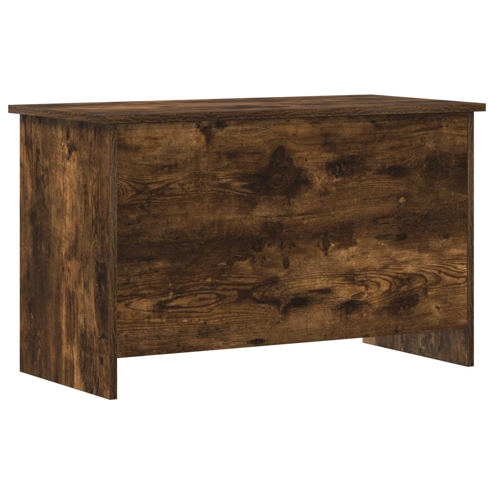 Aufbewahrungstruhe Geräucherte Eiche 80 x 40 x 50 cm | Aus Holzwerkstoff, rechteckiges Design, einfache Montage, pflegeleicht mit feuchtem Tuch