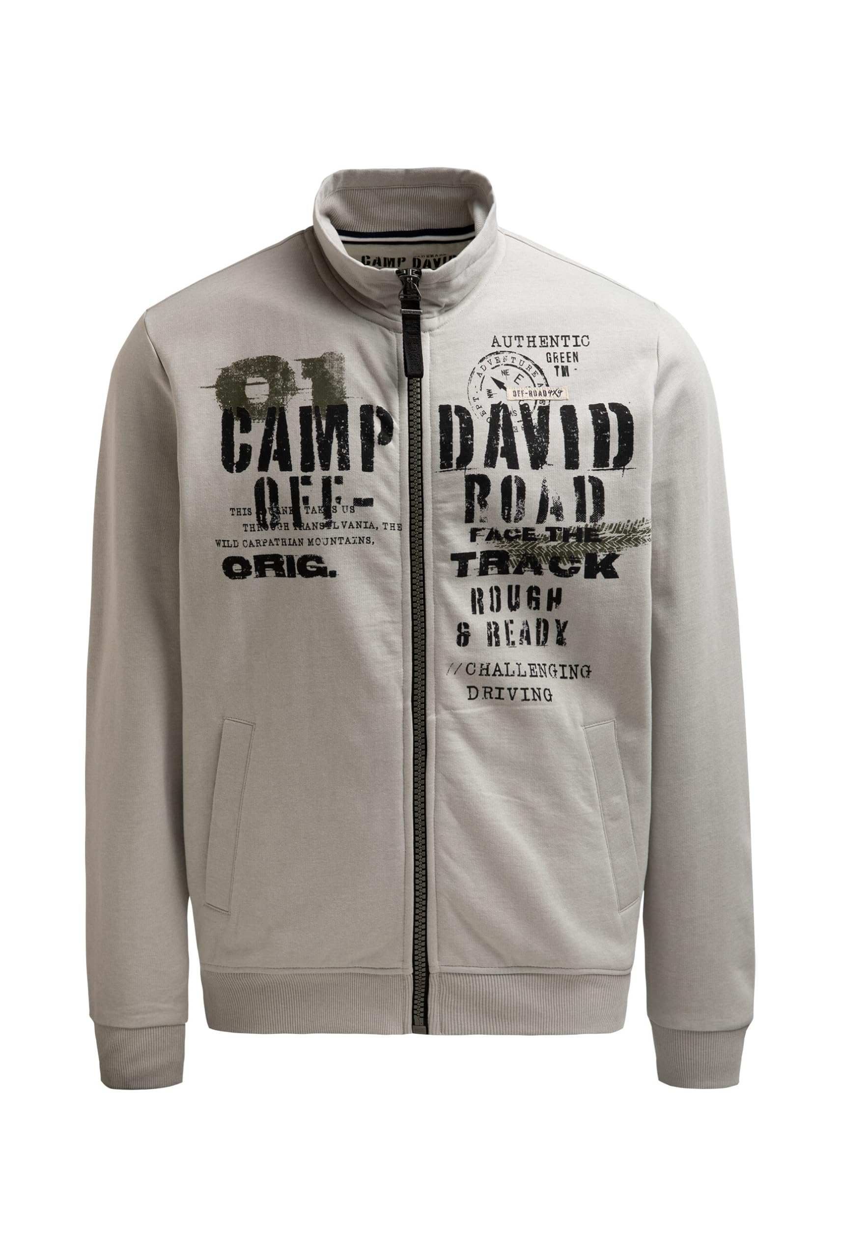 Camp David Herren Sweatjacke mit Label Print