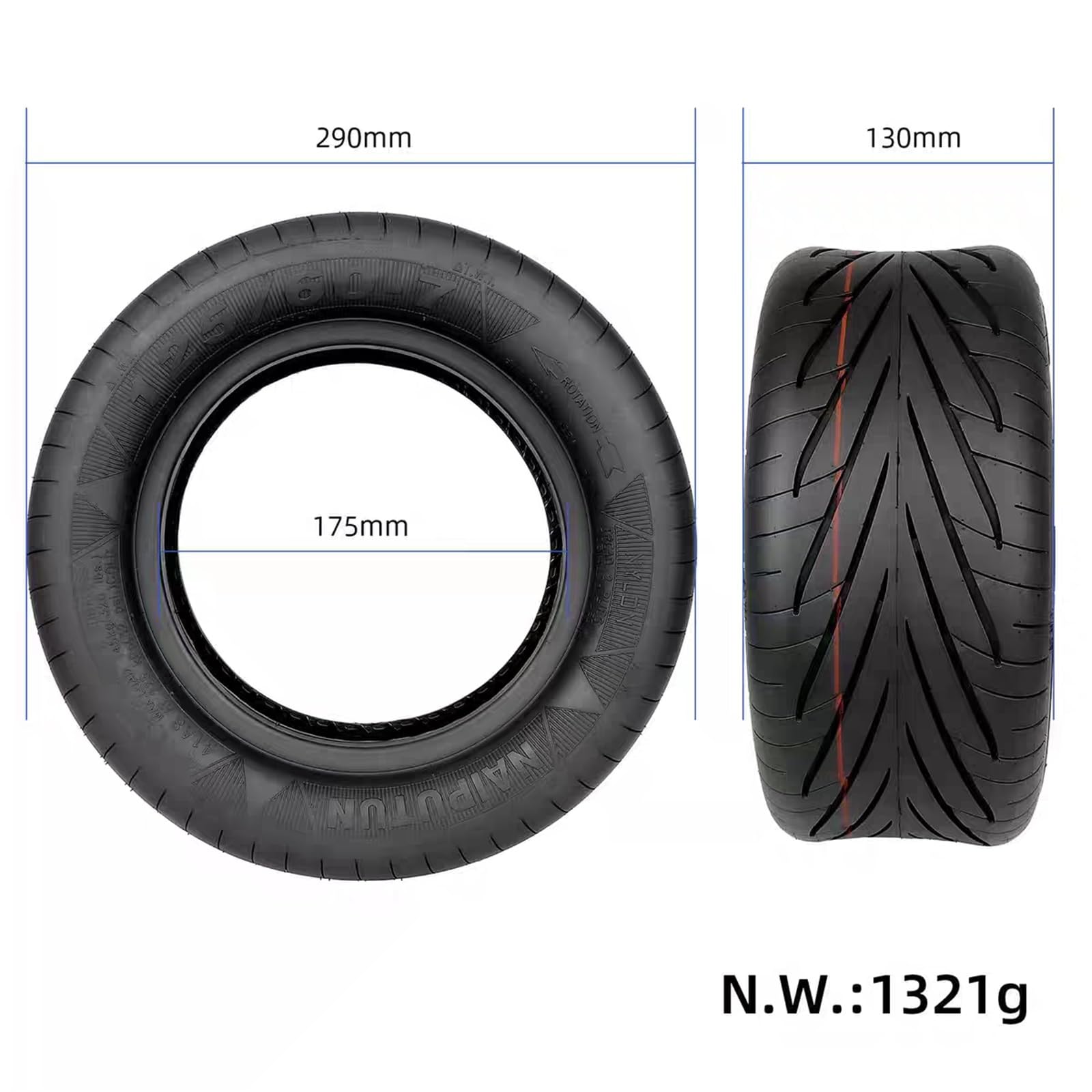 125/60-7 Opona do Hulajnogi, Opony Drogowe Bez Dętki 125/60-7 Kompatybilne z 13x5.00-7 Zamiennik, Przednia lub Tylnia Pasuje do Felgi 7 Cali