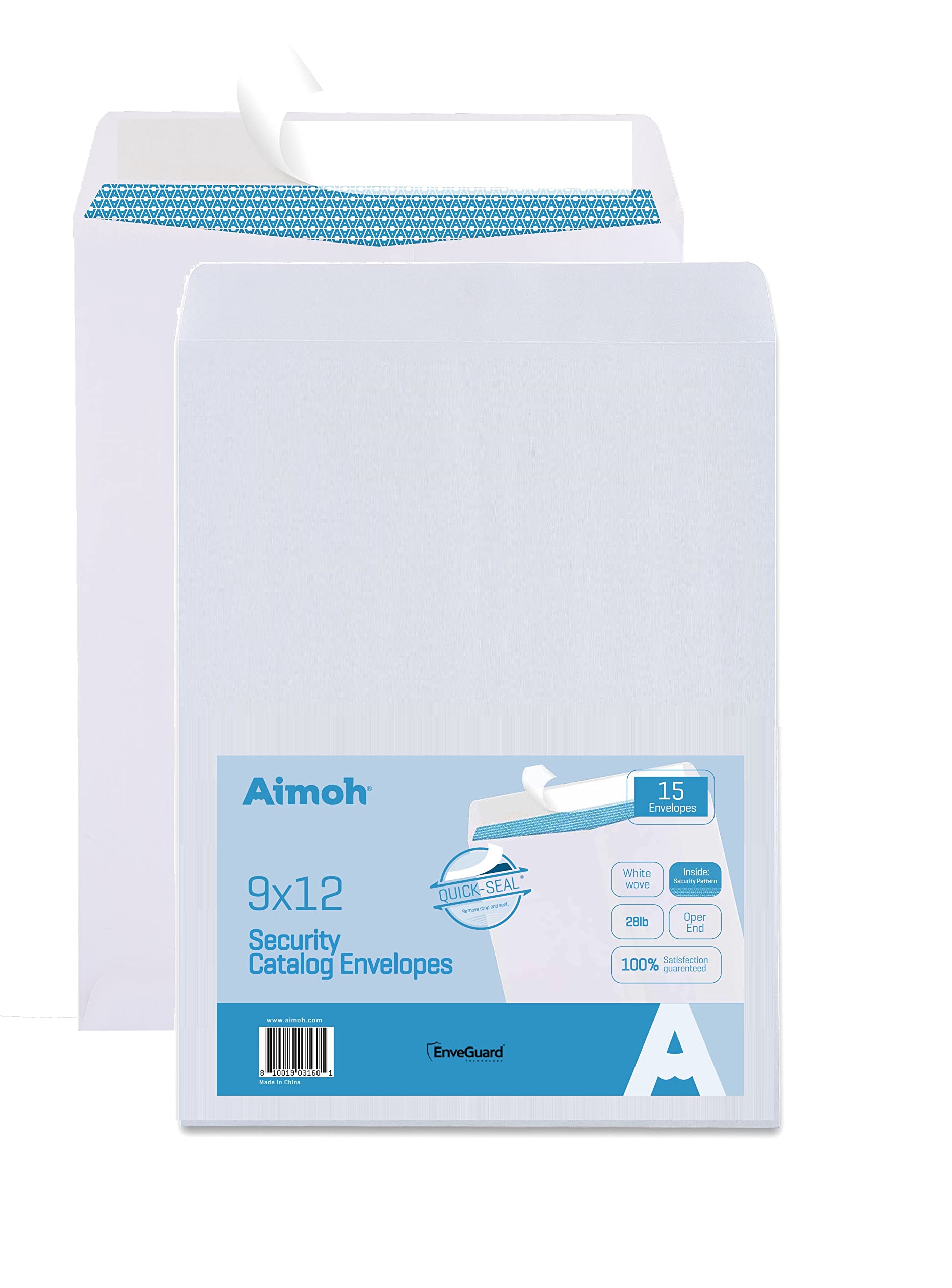 15 9 X 12 SELF Seal Security White Catalog Envelopes