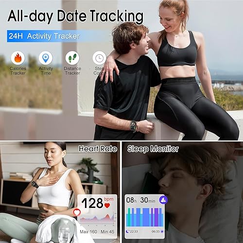 Miniatura 3 de Reloj inteligente para hombres y mujeres, reloj inteligente de 1.85 pulgadas para responderhacer llamadas, reloj de fitness con monitor de